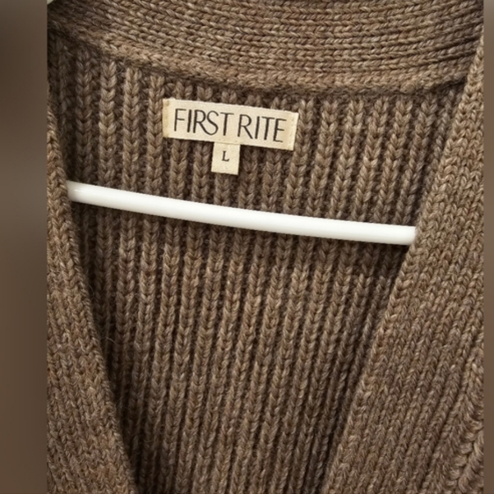 First Rite Maia Highland Wool Cardigan Bark Large - Picture 8 of 8